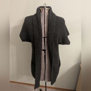Vince Charcoal Open-Front Cardigan